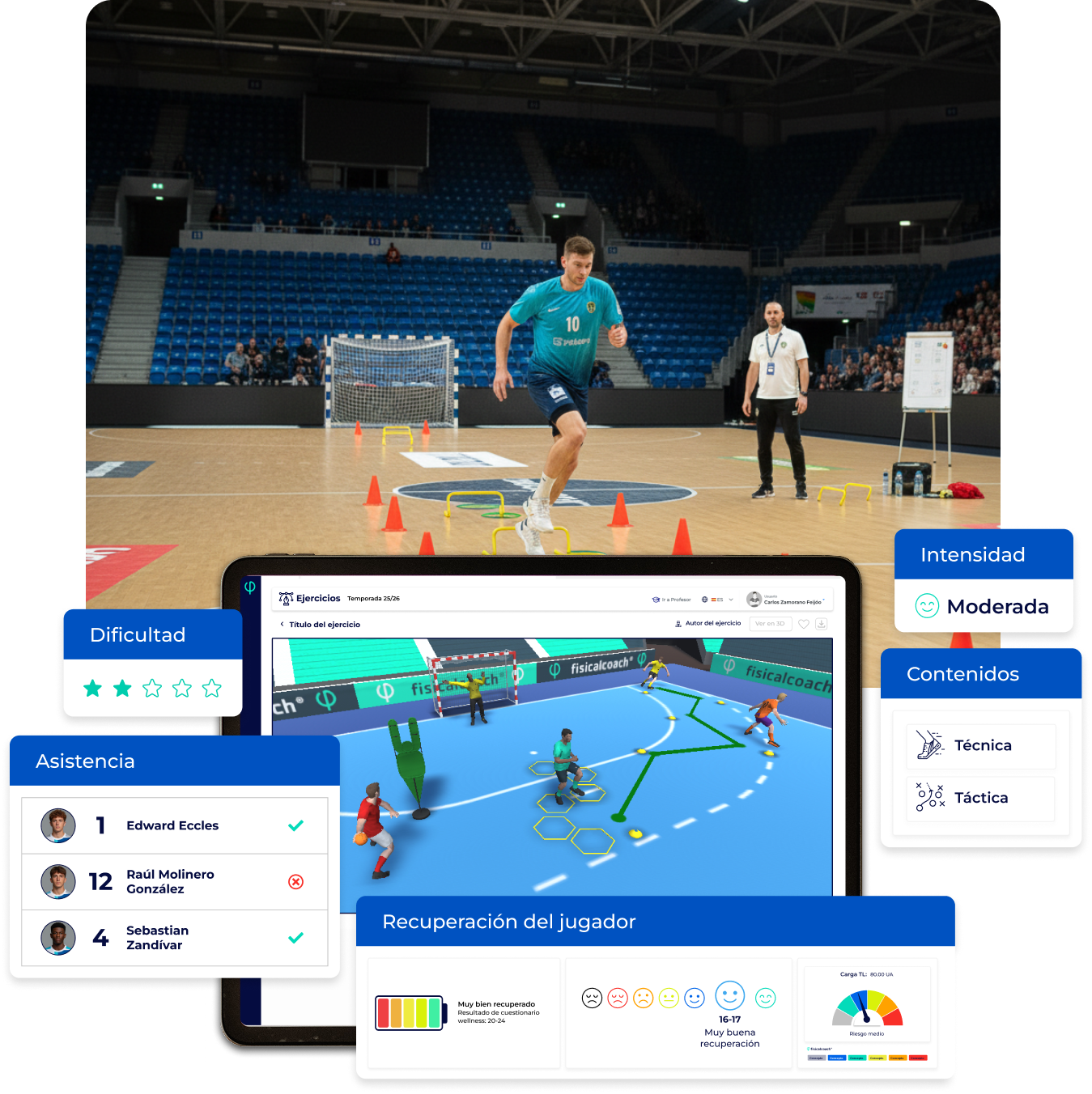 Balonmano Ejercicios, sesiones
y recuperación del Esfuerzo
