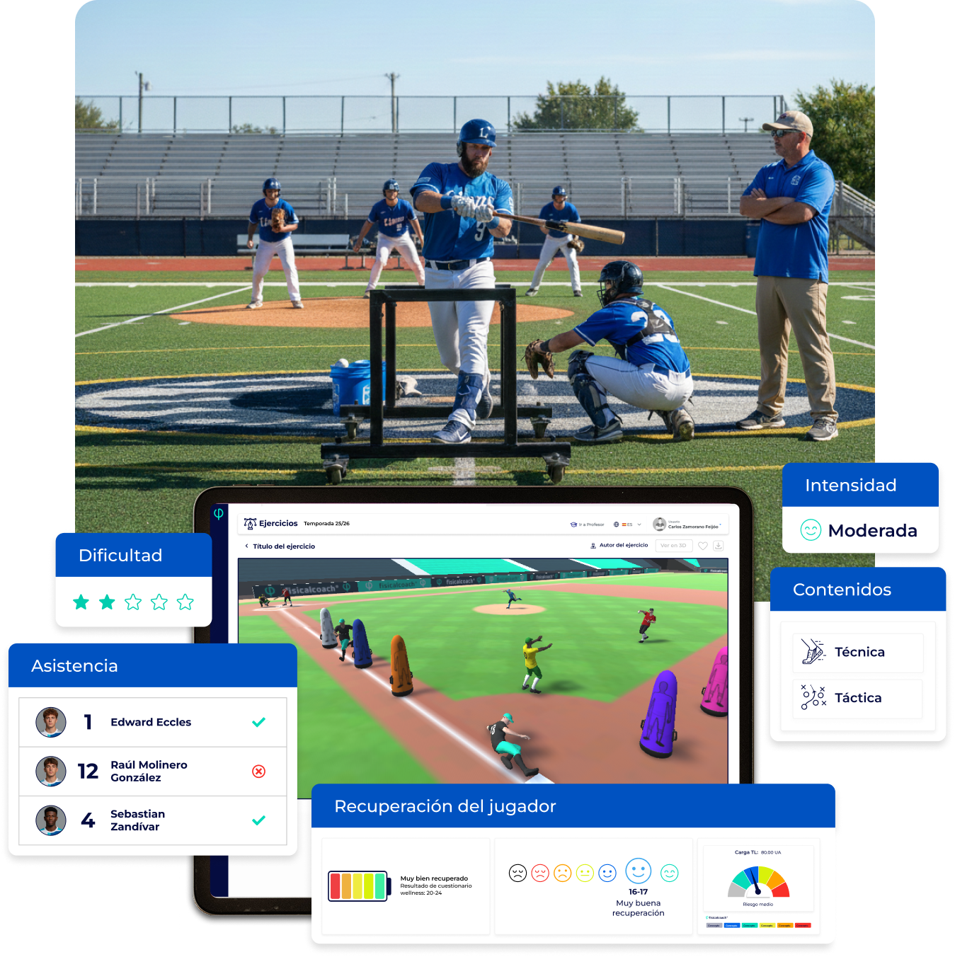 Béisbol Ejercicios, sesiones
y recuperación del Esfuerzo