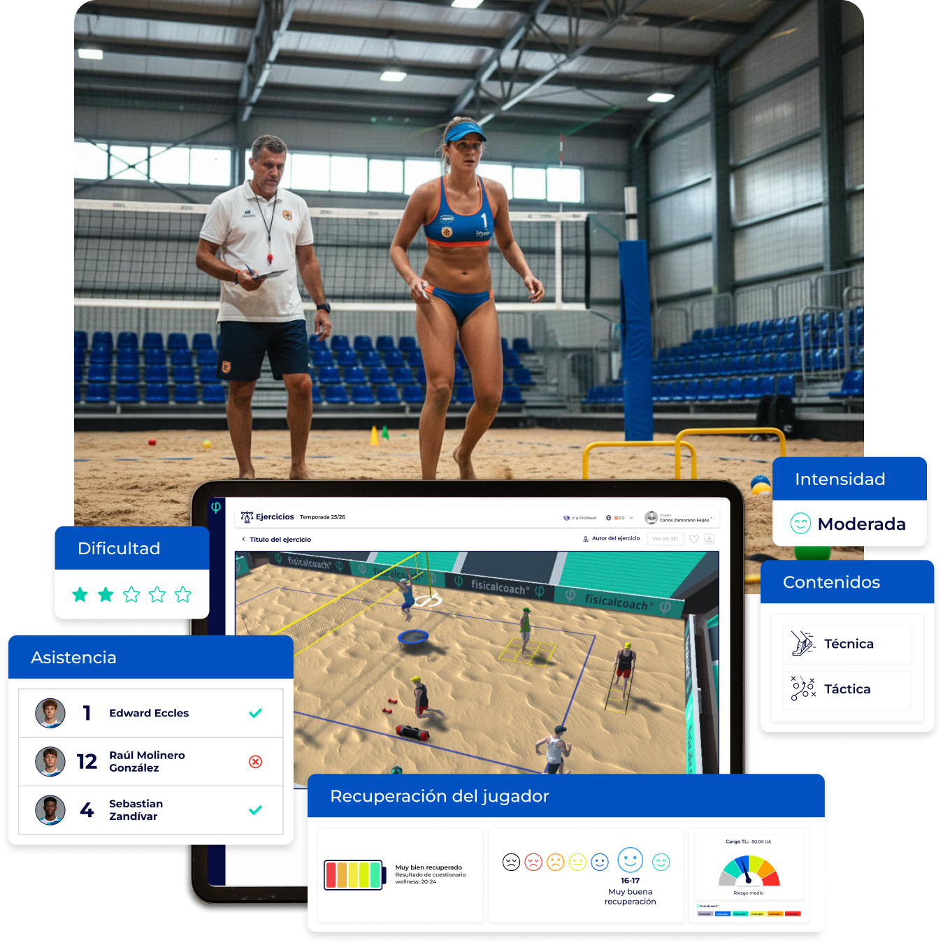 Voley playa Ejercicios, sesiones
y recuperación del Esfuerzo